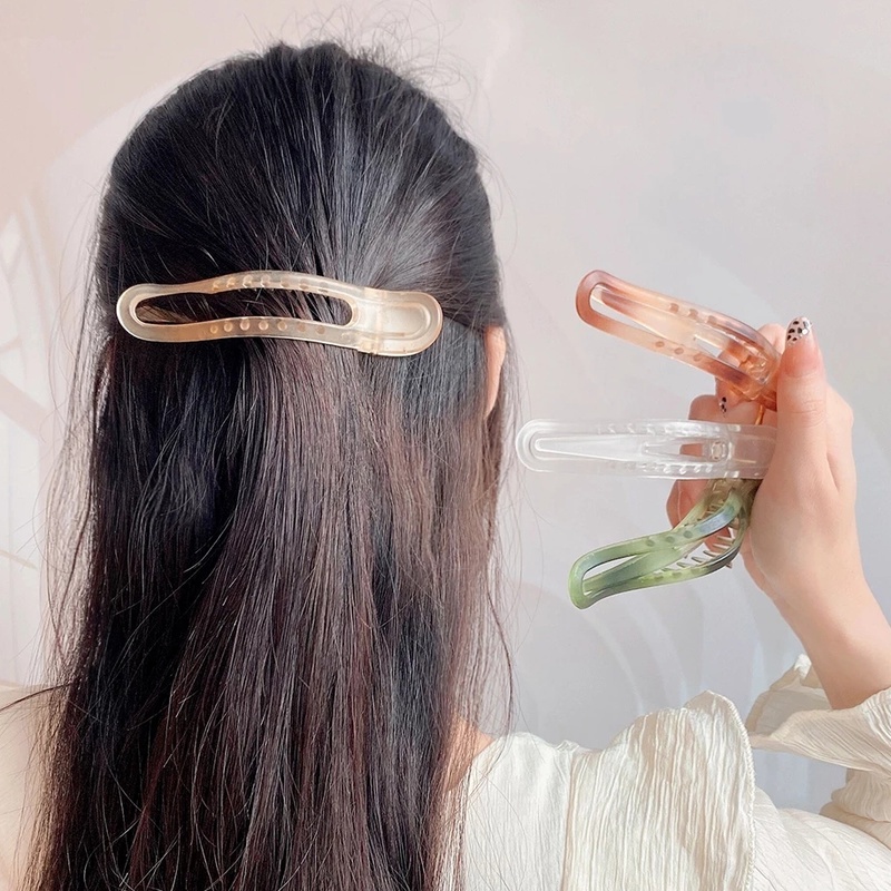 Kẹp Tóc Mỏ Vịt Trong Suốt Cỡ Lớn Màu Kẹo Ngọt Xinh Xắn