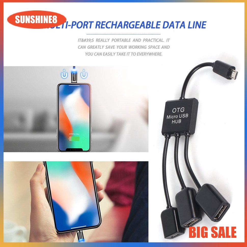 Cáp chia cổng micro USB OTG tiện dụng