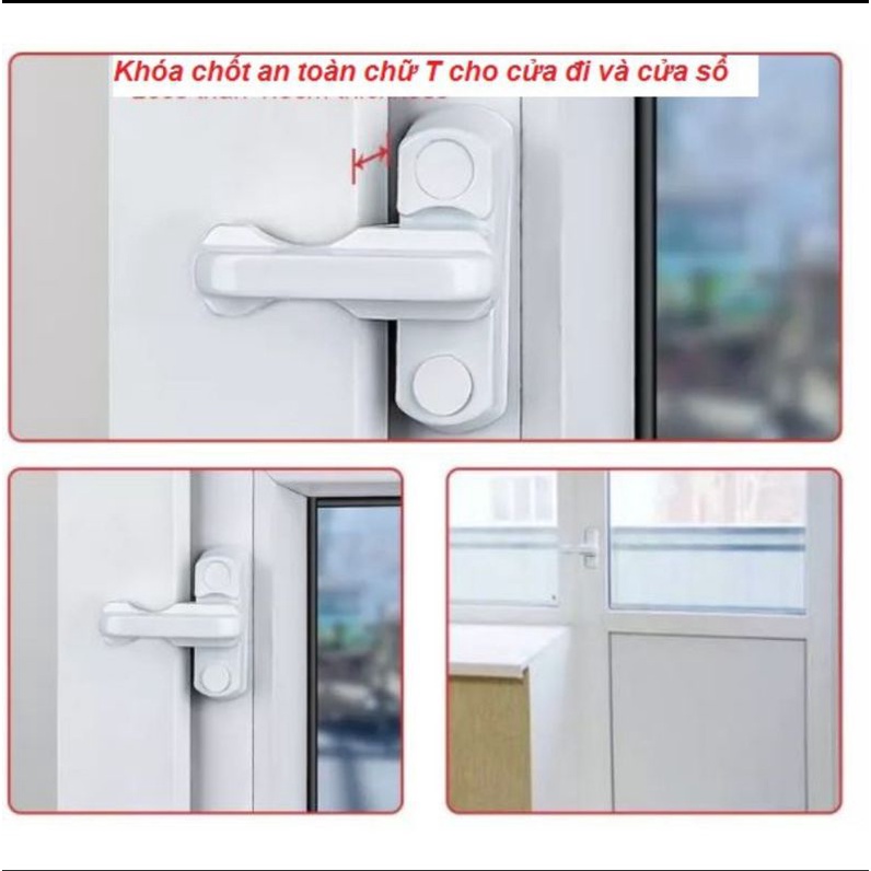 Chốt an toàn cửa nhựa lõi thép, cửa window chữ T
