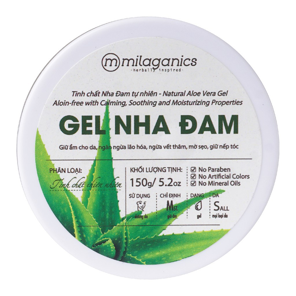 Gel Nha Đam Dưỡng Ẩm Đa Năng & Làm Mềm Da Từ Nha Đam Tươi MILAGANICS 150g