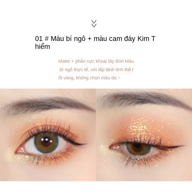 Phấn mắt hai tông màu phản chiếu Galaxy, màu bí ngô, màu đất, mờ, nền cam, trang điểm bảng phấn mắt vàng | BigBuy360 - bigbuy360.vn
