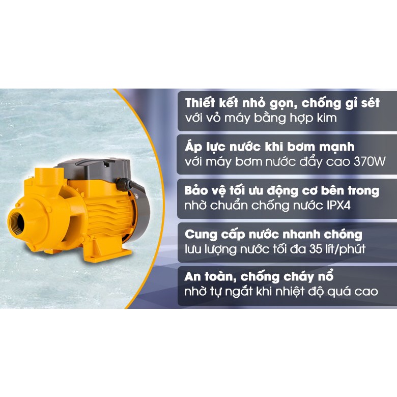 Máy bơm nước 0.5Hp Tolsen 79971 - Máy bơm chìm công suất 370W, hút sâu 8m