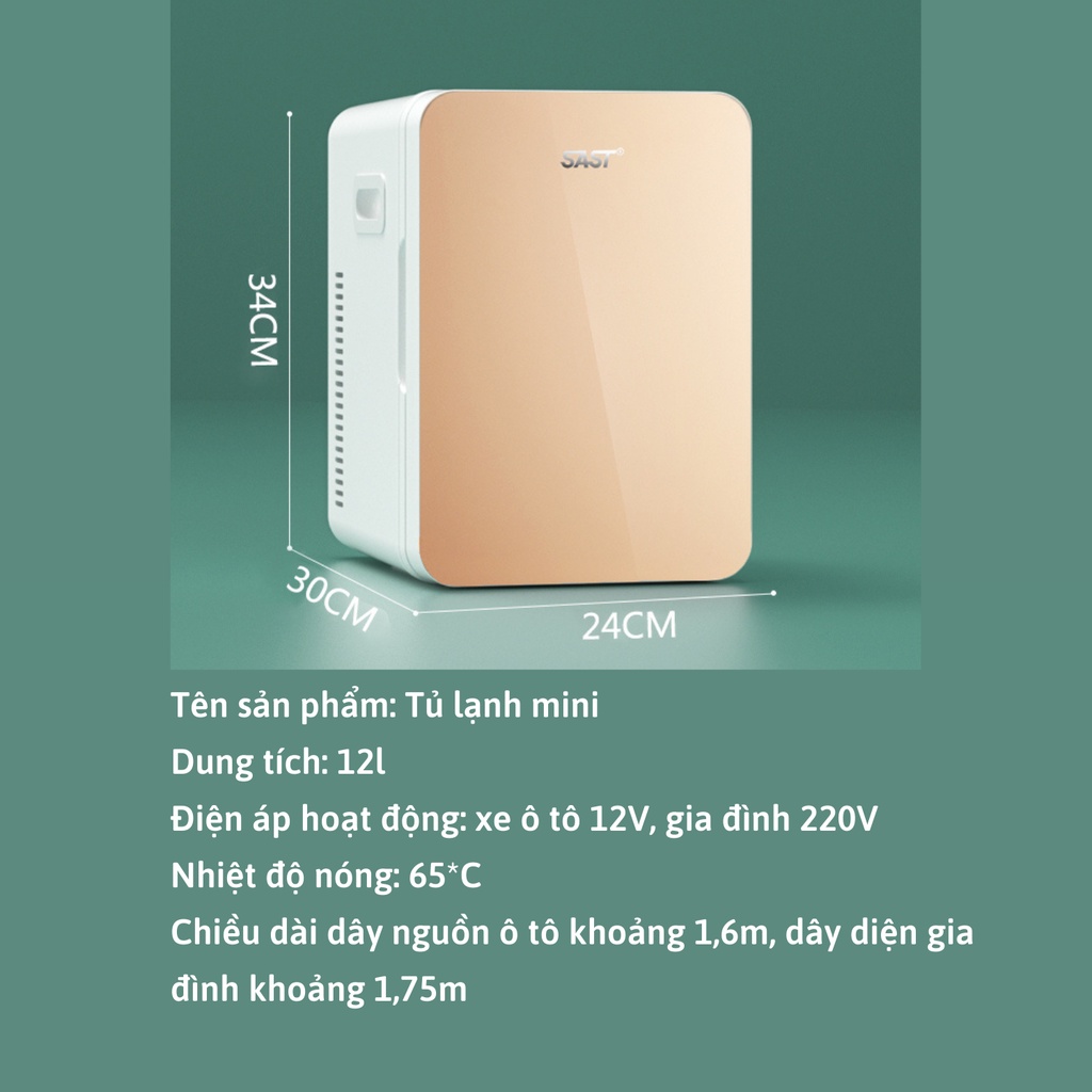 Tủ lạnh mini SAST 12l và 20l chính hãng, tiết kiệm điện, dùng bảo quản mĩ phẩm, Forher.since1998