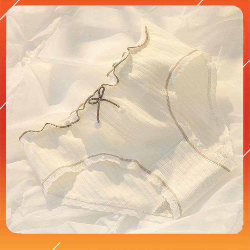 Quần lót học sinh cotton cao cấp kháng khuẩn mềm mại thấm hút mồ hôi vân kẻ sọc mix nơ YH16