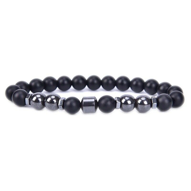 Vòng đeo tay xâu hạt đá Onyx màu đen thời trang