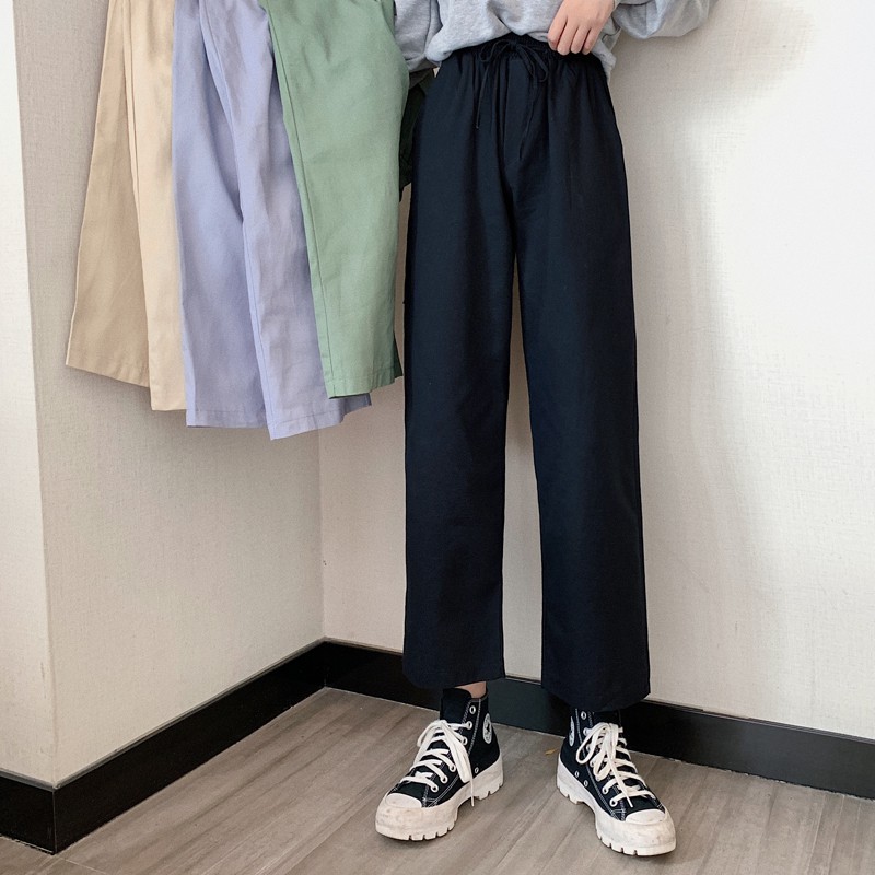 Quần dài SUXI ống rộng phong cách Hàn Quốc thời trang mùa thu cho nữ