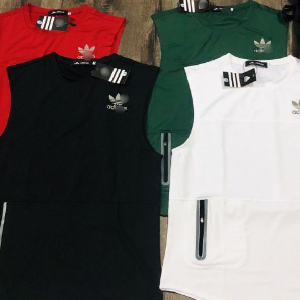 Áo thun tanktop nam thể thao DO GYM SHOP có túi khóa, chất liệu thun lạnh thoáng mát