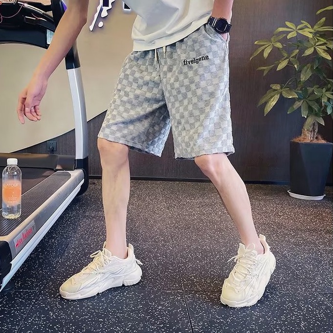 qua ̂̀ n jogger nam nam Hàn Quốc fashion cotton simple from rộng  unisex đường kẻ cảm giác thiết kế không dễ đụng vào áo thắt lưng chất lượng cao tình nhân quần short