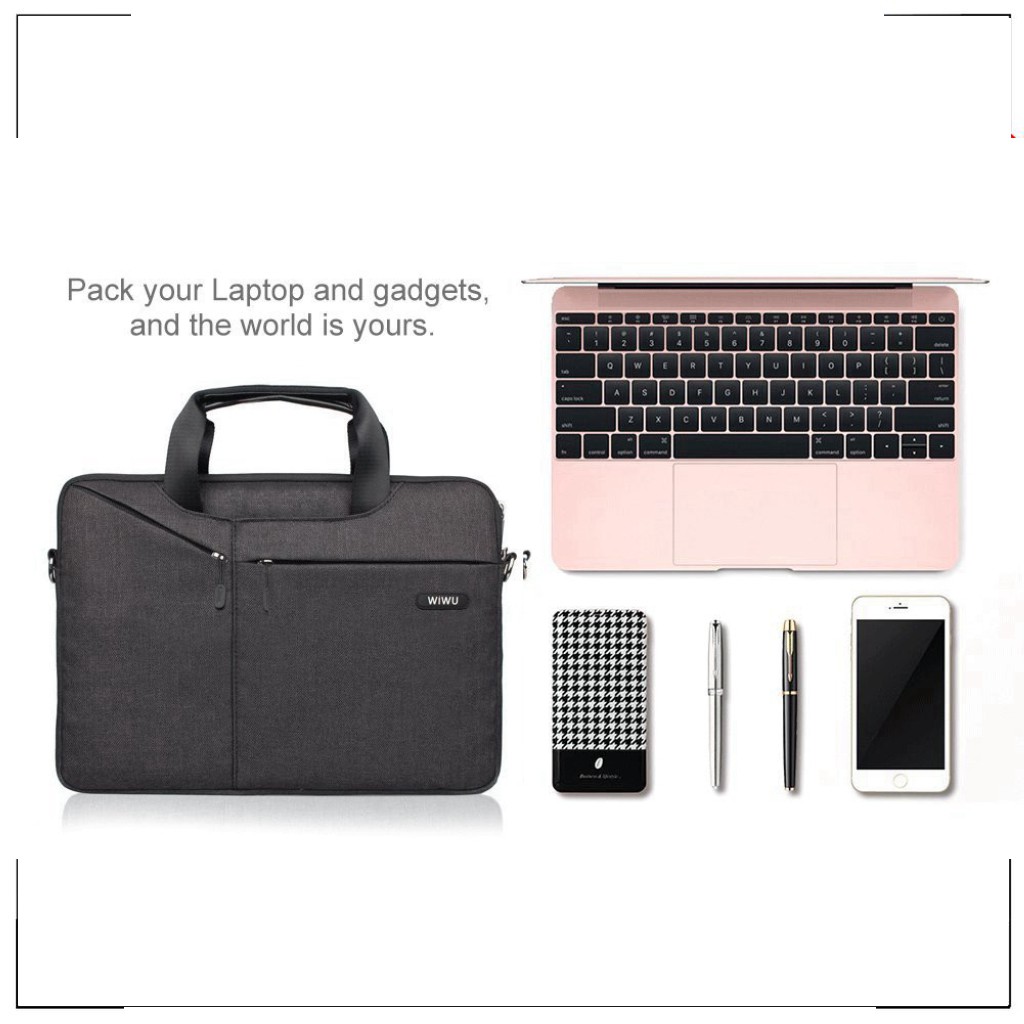 Túi Xách + Đeo cao cấp Wiwu Laptop Sleeve Case cho Macbook - Laptop từ 11 - 15.6inch ( 4 màu) - Hot Trend 2021