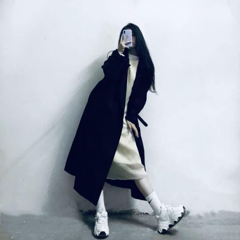 (Có Sẵn) Áo khoác măng tô dáng dài (Kèm Ảnh Thật) | BigBuy360 - bigbuy360.vn