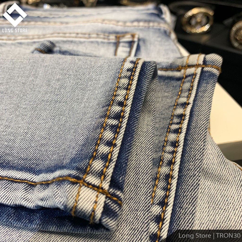 Quần jean nam trơn ZA.RA dáng ôm màu xanh bạc nhạt, chất vải bò cotton spandex co giãn 4 chiều [Có Big Size] Tron30 | BigBuy360 - bigbuy360.vn