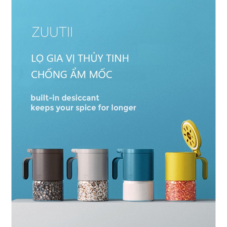 HŨ ĐỰNG GIA VỊ THỦY TINH CHỐNG ẨM CAO CẤP ZUUTII 300ML