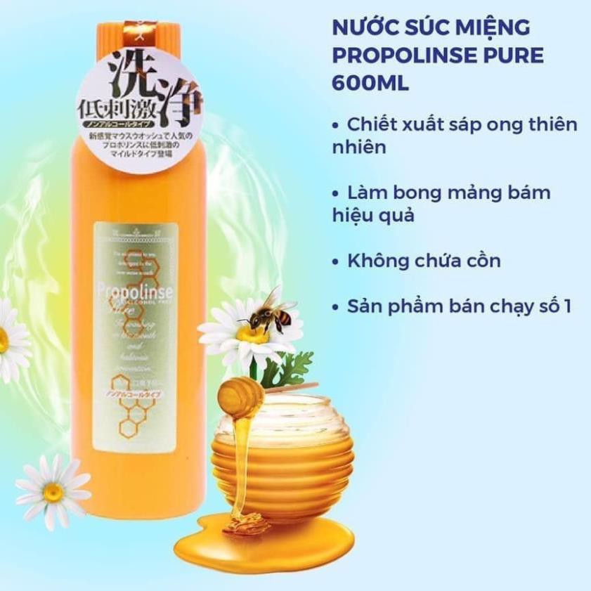 [RĂNG TRẮNG SÁNG] Nước súc miệng PROPOLINSE Nhật Bản sạch mảng bám 600ml