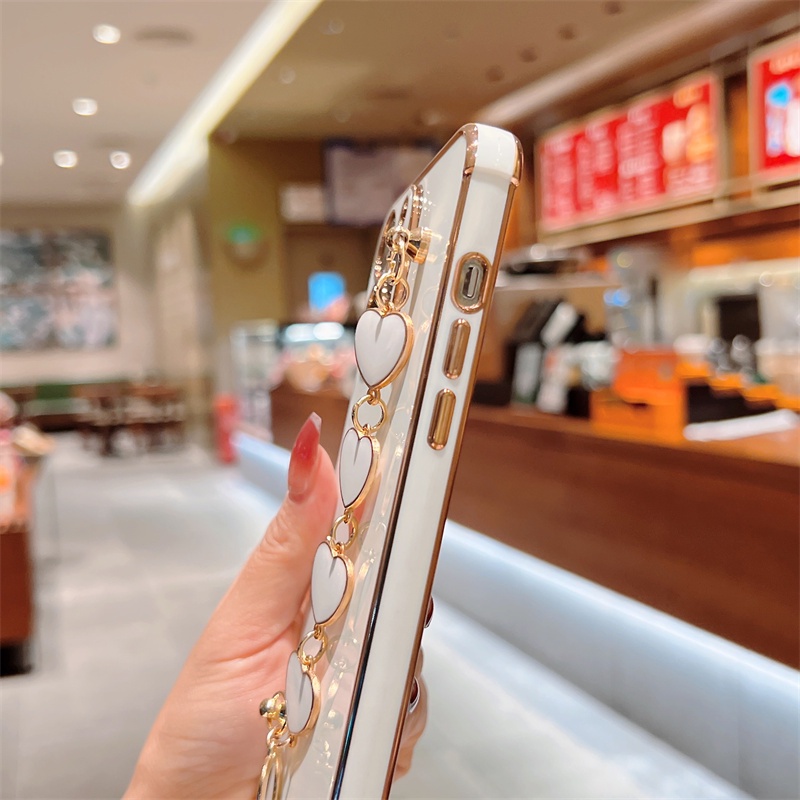 Ốp Điện Thoại TPU Mềm Chống Sốc Có Vòng Tay Trái Tim Cho iphone 13 12 Mini 11 Pro XS Max XR X 8 7 Plus SE 2 3 2020