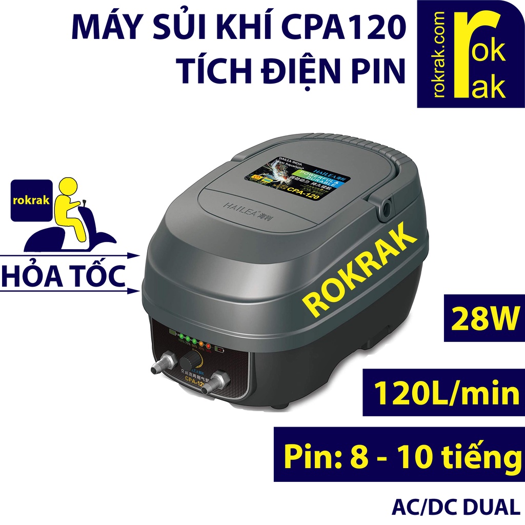 Máy oxi tích điện Hailea cpa120 Sủi tích điện CPA-120 công suất lớn hồ cá