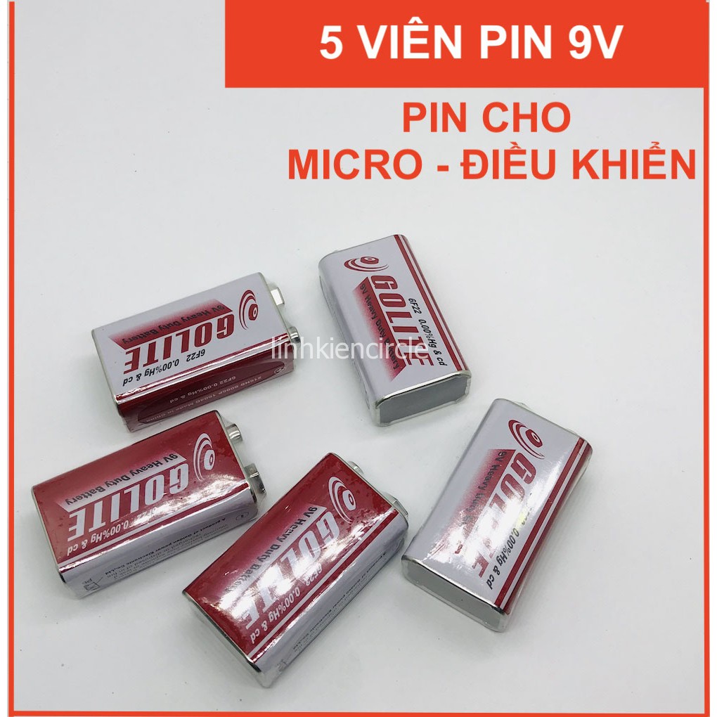 Bộ 5 viên pin 9V vuông - LK0326