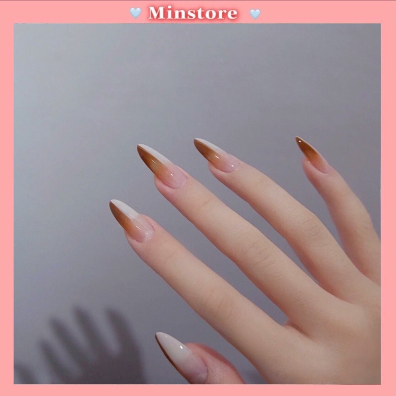 Sét Nail 24 móng tay ombre 2 màu sang chảnh ( kèm keo dán )