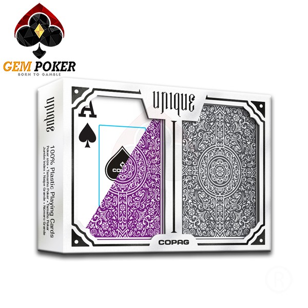 ⚜️ BÀI POKER COPAG® "UNIQUE" PURPLE/GRAY 100% PLASTIC CAO CẤP ⚜️