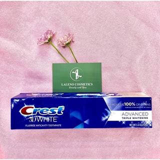 [AUTH] Kem đánh răng Crest 3D White Advanced Triple Whitening làm trăng răng gấp 3 lần 198G