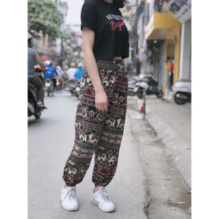 Quần lanh thổ cẩm ống bo và xuông