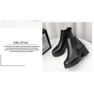 GIÀY BOOT CỔ THẤP MANG ĐƯỢC 2 KIỂU CÁ TÍNH MÀU ĐEN