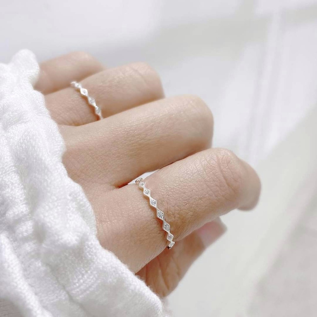 Nhẫn bạc nữ  DaLiA Jewelry biểu đồ hình sin cá tính