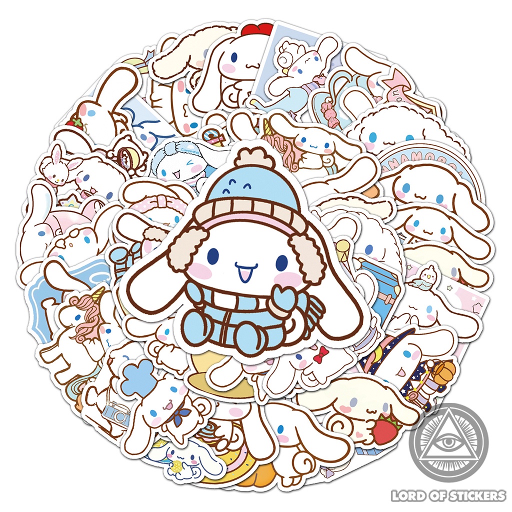 Set 50 Nhãn Dán Cinnamoroll Sticker Nhân Vật Hoạt Hình Cute Chống Thấm Nước Trang Trí Mũ Nón Bảo Hiểm, Laptop, Vali, Sổ