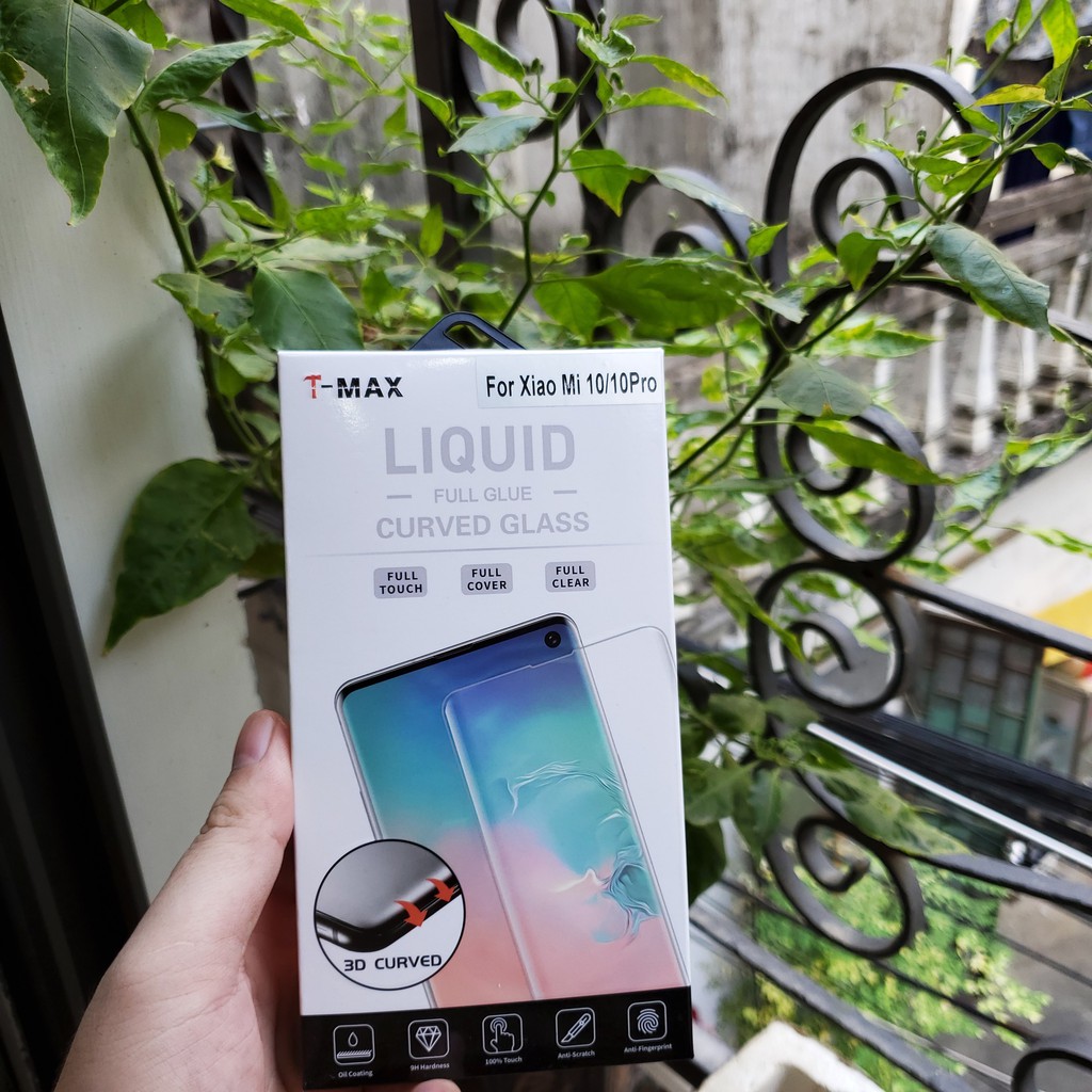 Cường lực UV T-Max LIQUID Xiaomi Mi 10 / Mi 11 / Mi 10 Pro trong suốt Full màn trơn mượt cao cấp tmax ( Kèm đèn )