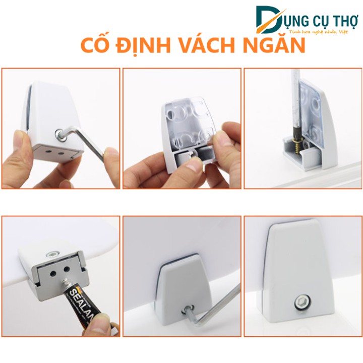 Kẹp kính,kẹp vách ngăn - Màu Trắng