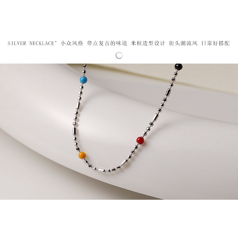[Hàng Mới Về] Vòng Cổ Chuỗi Hạt Tròn Màu Cầu Vồng Phong Cách Cá Tính Thời Trang Mùa Hè Cho Nữ