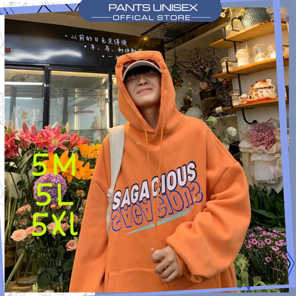 ⚡ Áo Hoddie nỉ bông in chữ SAGA form rộng Unisex 1hit Pantsunisex