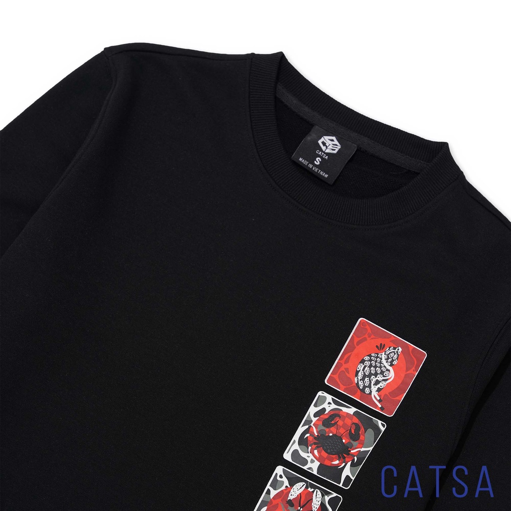 Áo thun tay dài bầu cua CATSA chất liệu thun Cotton mặc phong cách, thoải mái ATL051 - ATL052