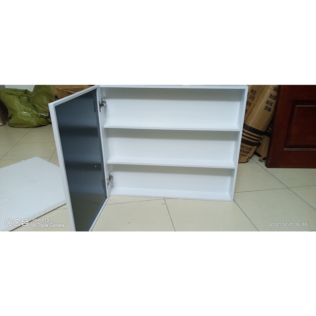 Tủ gương toàn thân nhà vệ sinh, tủ gương vuông  trang trí phong cách bắc âu hiện đại đa năng