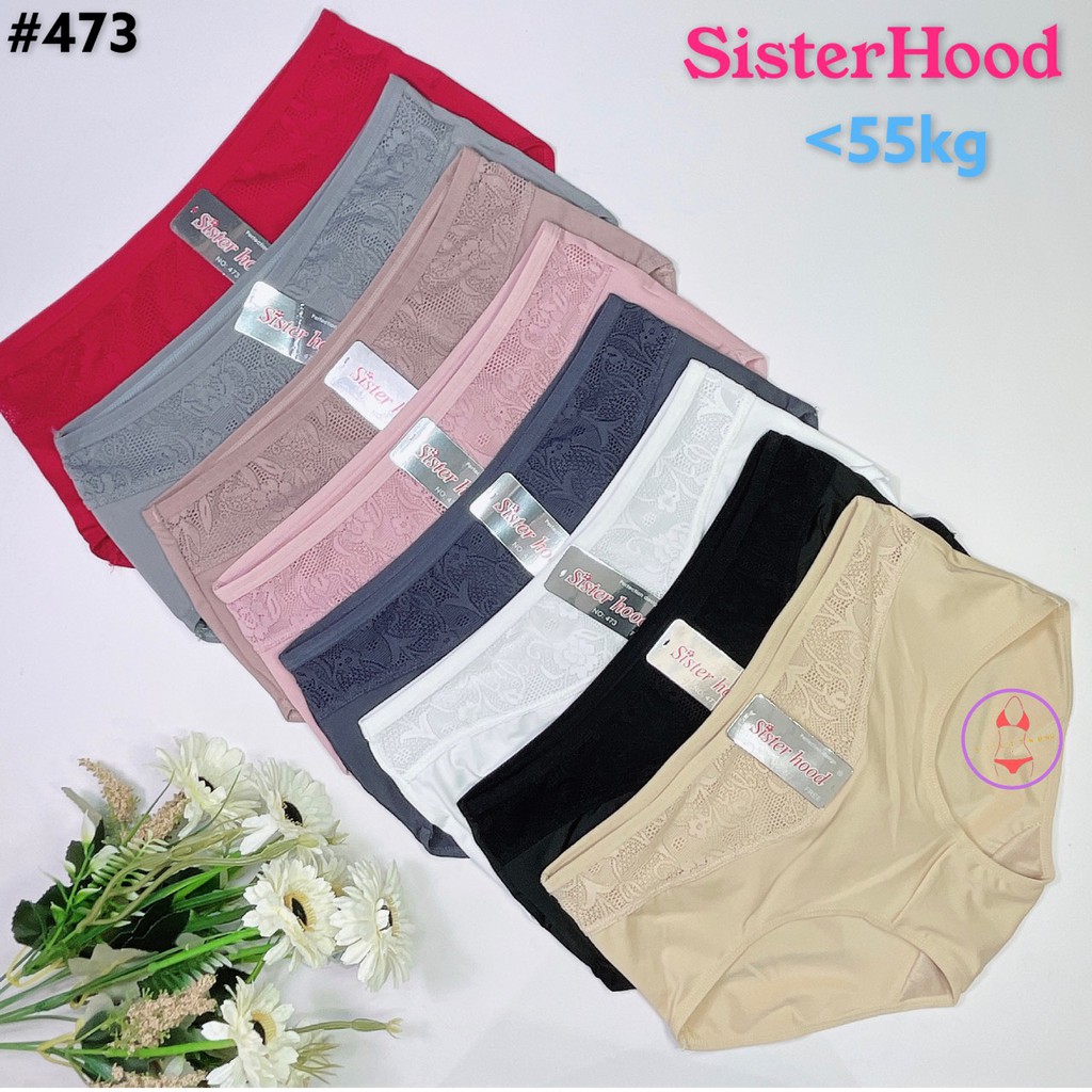 [Mã FADI5K245 giảm 5K đơn bất kì] Quần lót Thái Lan SisterHood 473 thun lạnh phối ren mặt trước form vừa 45-55kg