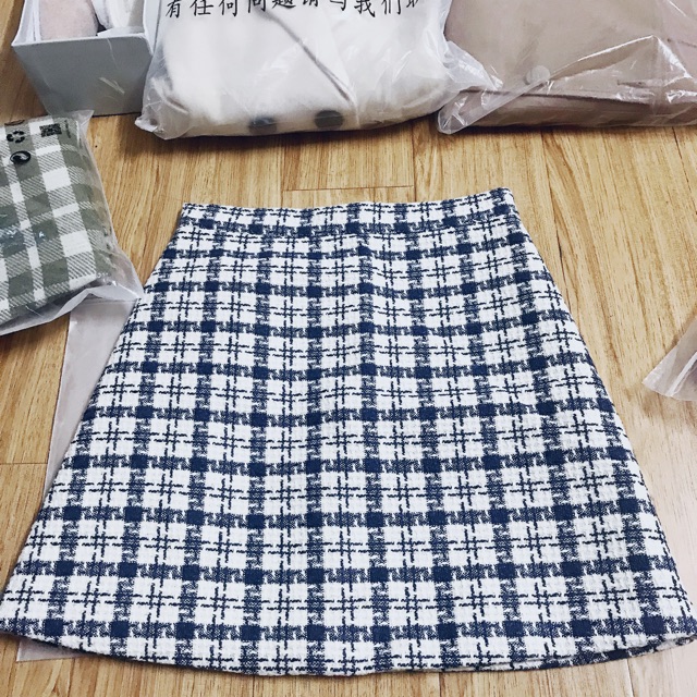 Chân váy dạ kẻ - hàng order