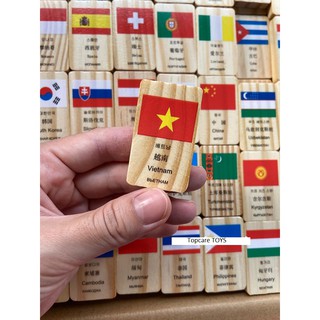 Bộ Đồ Chơi Domino 100 Quân Cờ Các Nước Bằng Gỗ Cho Bé