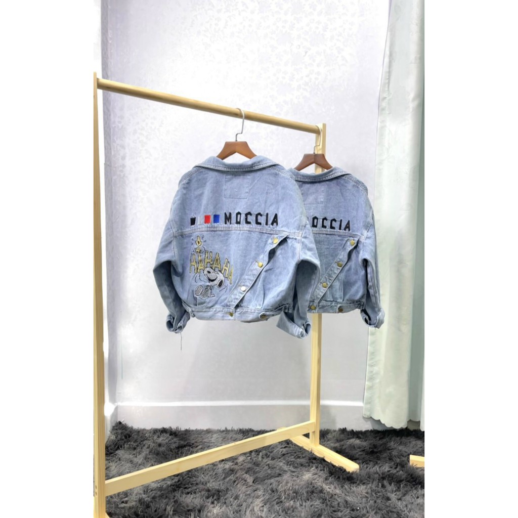 Áo khoác jean nữ Xanh chéo Moccia cao cấp form 48-59kg Chiwawa shop giá sỉ C21