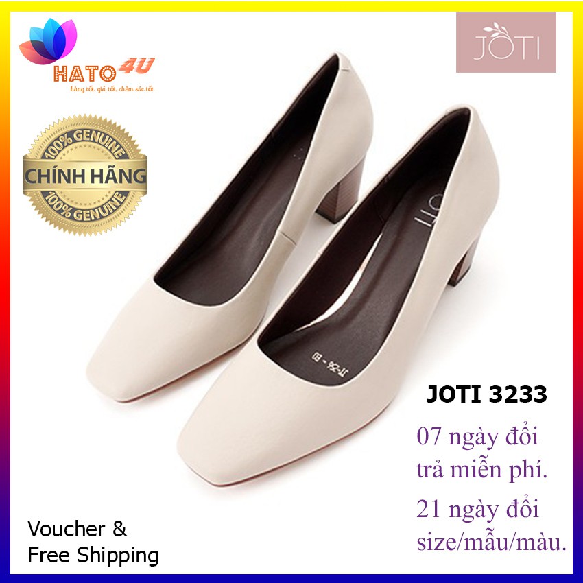 Giày Cao Gót Nữ JOTI Denise 3233VN5 2020 - Mũi Vuông Sang Trọng Đế Vân Gỗ 5cm
