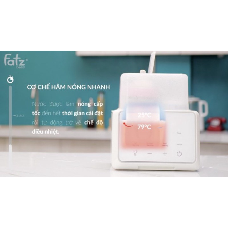 Máy hâm sữa tiệt trùng điện tử Duo 3 Plus FB3094TK Fatz Baby (có chế độ hâm sữa nhanh)