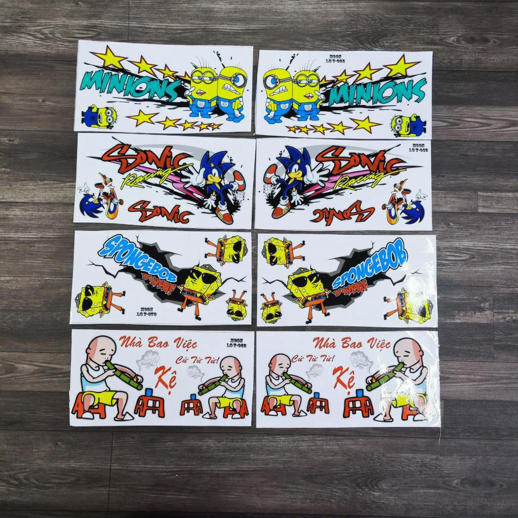 (GIÁ 2 MIẾNG) Bộ tem chế HOẠT HÌNH NHÀ BAO VIỆC - CỨ TỪ TỪ siêu chất siêu cá tính