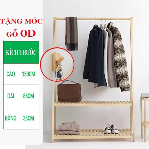 Kệ treo quần áo chữ A gỗ thông - Giá treo quần áo chữ A sang trọng, trẻ trung, thiết kệ phong cách hàn quốc