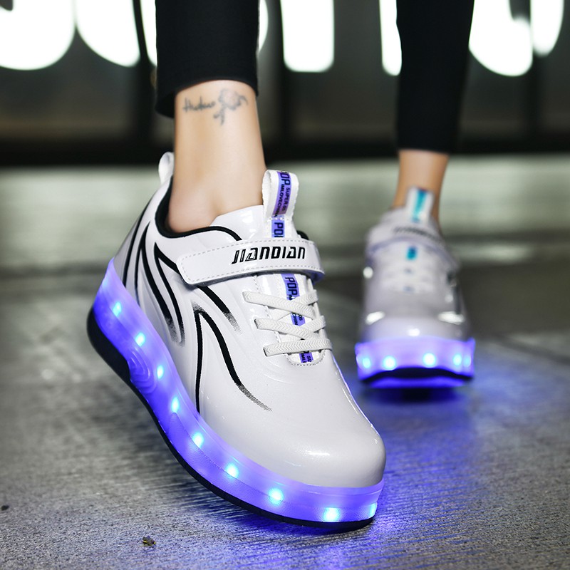 Giày trượt patin yozoh thiết kế hai bánh tích hợp đèn led thời trang năng - ảnh sản phẩm 7