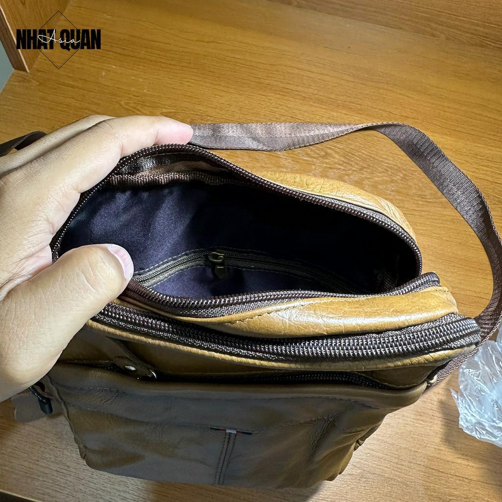 Túi đeo chéo da bò thật 100% mềm mại phong cách cao cấp - Nhật Quân Asia nhatquanasia