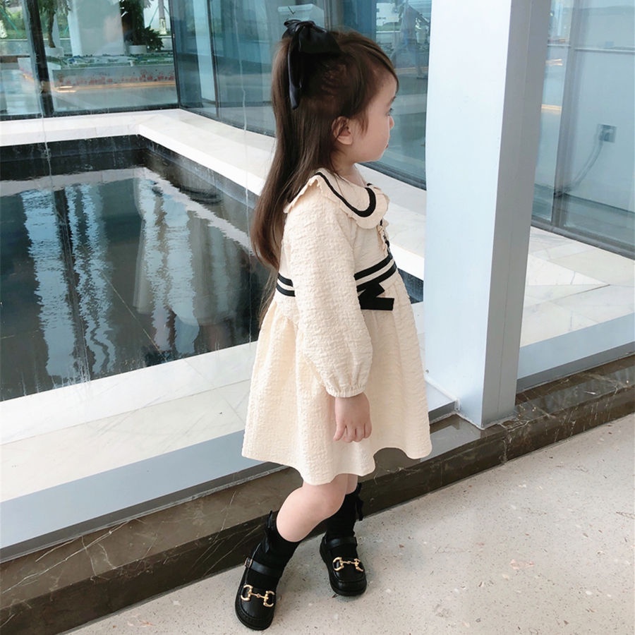 Đầm Công Chúa Tay Dài Đính Nơ Thời Trang Mùa Thu Cho Bé Gái