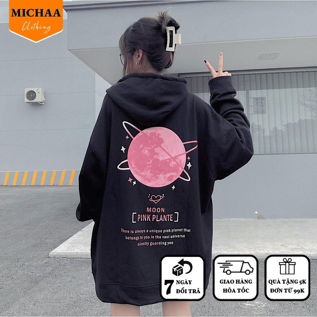 Áo Khoác Nỉ Hoodie FE PINK PLANTE MOON Nam Nữ Ulzzang Unisex Dây Kéo Form Rộng - MICHAA
