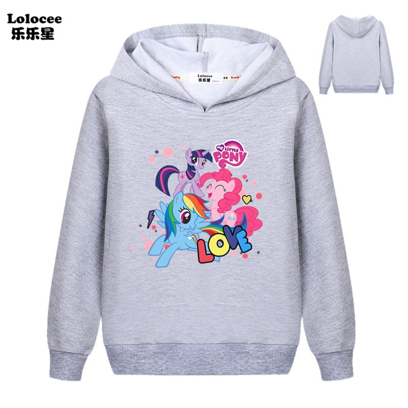 MY LITTLE PONY Áo Hoodie Hình Ngựa Một Sừng Dễ Thương Cho Bé Gái