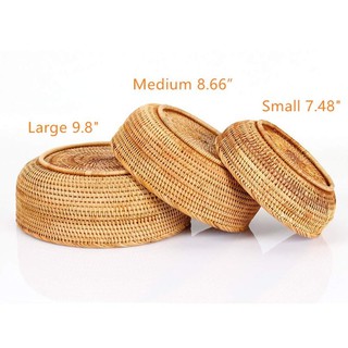 Bát đựng hoa quả, mây tre bộ ba chiếc