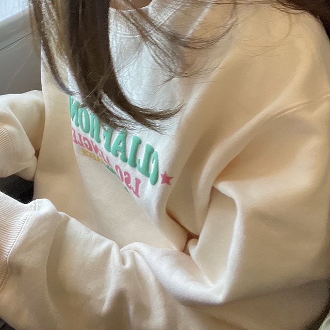 Xiaozhainv Áo sweater tay dài dáng rộng in chữ thời trang Hàn Quốc dành cho nữ | BigBuy360 - bigbuy360.vn