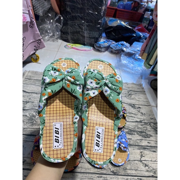 Dép nơ vải mang trong nhà(màu ngẫu nhiên)