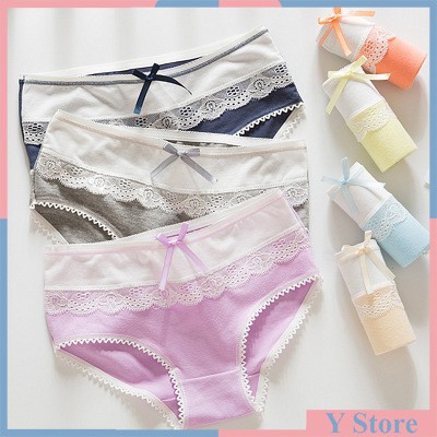 Quần lót cotton điều hòa phối ren QL09